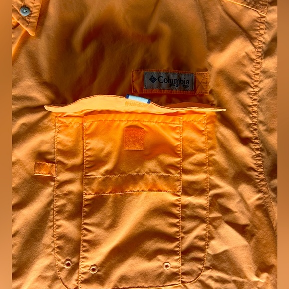 SALE! BUY or BUNDLE NWOT Columbia PFG Bahama Short Sleeve Shirt Orange SzL UPF50 - Picture 7 of 9